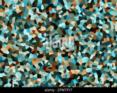 Abstract polygon background with teal and brown. Distortion background design. Stock Vector