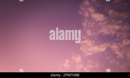 Colorful twilight summer sky with sparse, light clouds. Stock Photo