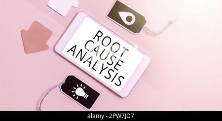 Conceptual display Root Cause Analysis, Word for Method of Problem Solving Identify Fault or Problem Stock Photo