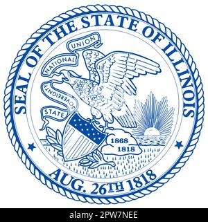 Illinois State Seal over a white background Stock Photo