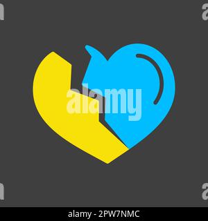broken heart glyph icon vector illustration isolated Stock Vector Image ...