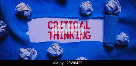 Sign displaying Critical Thinking, Internet Concept sequence of stages of a project requiring the longest time Stock Photo
