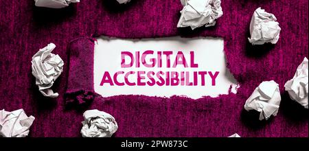 Text caption presenting Digital Accessibility, Conceptual photo electronic technology that generates stores and processes data Stock Photo