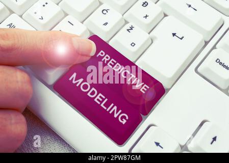 Conceptual caption Predictive Modeling, Concept meaning maintenance strategy driven by predictive analytics Stock Photo