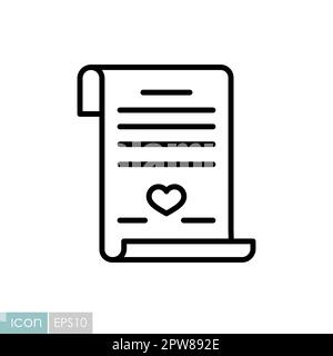 Marriage contract. Wedding certificate vector icon Stock Vector