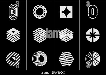 Modern O letter logo design set. Collection of line 0 logo vector template. Stock Vector