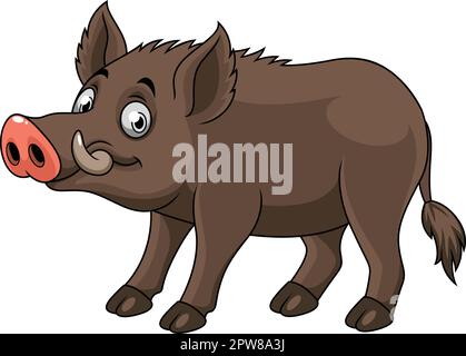Boar Wild Hog Razorback Warthog Mascot Pig Cartoon Stock Vector Image ...