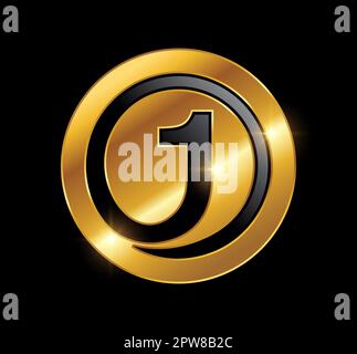 Golden Number One Logo Vector Icon Stock Vector Image & Art - Alamy