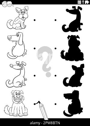 shadow game with comic dogs coloring page Stock Vector Image & Art - Alamy