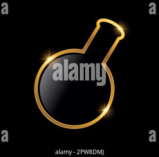 Golden Test Tube Logo Vector Icon Stock Vector