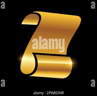 Golden Fold Paper Logo Vector Icon Stock Vector