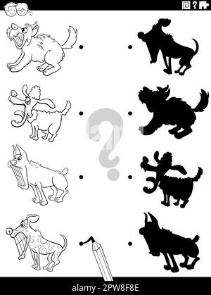 shadow game with comic dogs coloring page Stock Vector Image & Art - Alamy