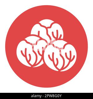 Brussels sprouts isolated vector glyph icon Stock Vector