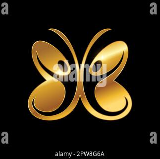 Golden Butterfly People Logo vector icon Stock Vector Image & Art - Alamy