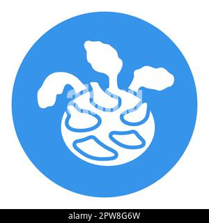 Kohlrabi or German Turnip isolated vector icon Stock Vector