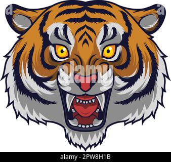 Angry tiger head mascot Stock Vector