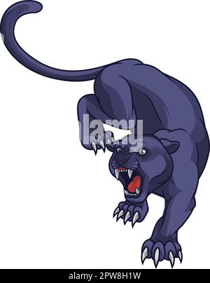 Black panther attacking Stock Vector