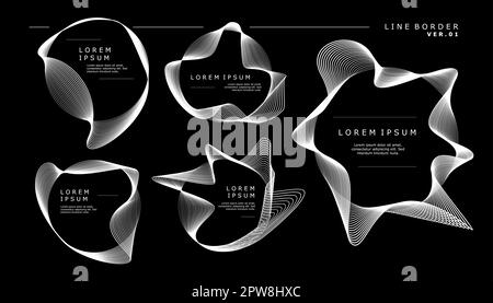 Modern blended lines abstract border design template. Minimal line wave border. Stock Vector