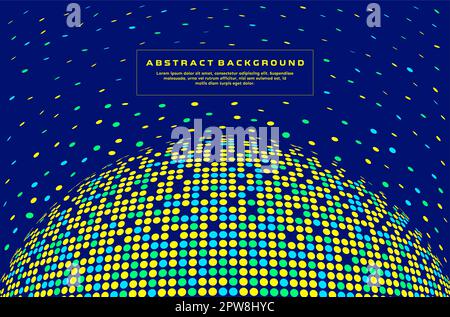 Modern abstract pixel circle background design. Colorful digital halftone vector Stock Vector