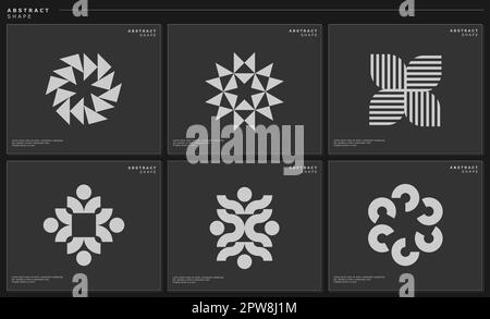 Collection of simple basic shapes abstract logo vector. Technology abstract logo Stock Vector