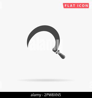 Sickles. Simple flat black symbol with shadow on white background. Vector illustration pictogram Stock Vector