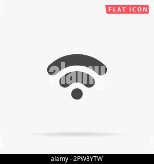 Simple Wifi network symbol. Simple flat black symbol with shadow on white background. Vector illustration pictogram Stock Vector