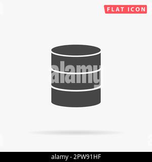 Database. Simple flat black symbol with shadow on white background. Vector illustration pictogram Stock Vector