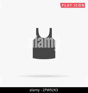 Shirt. Simple flat black symbol with shadow on white background. Vector illustration pictogram Stock Vector