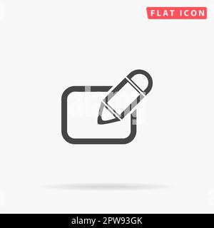 Registration. Simple flat black symbol with shadow on white background. Vector illustration pictogram Stock Vector