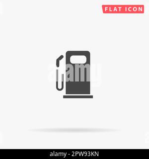 Fuel. Simple flat black symbol with shadow on white background. Vector illustration pictogram Stock Vector