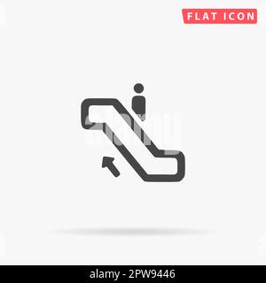 Staircase. Simple flat black symbol with shadow on white background. Vector illustration pictogram Stock Vector