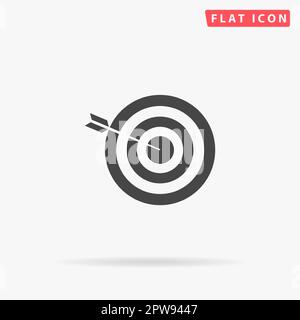 Successful shoot. Simple flat black symbol with shadow on white background. Vector illustration pictogram Stock Vector