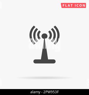 Wi-Fi. Simple flat black symbol with shadow on white background. Vector illustration pictogram Stock Vector