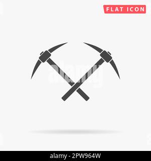 Crossed powered icebreaker. Simple flat black symbol with shadow on white background. Vector illustration pictogram Stock Vector