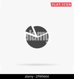Diagram charts for infographics. Simple flat black symbol with shadow on white background. Vector illustration pictogram Stock Vector