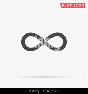 Infinity. Simple flat black symbol with shadow on white background. Vector illustration pictogram Stock Vector