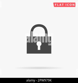 Simple lock pad. Simple flat black symbol with shadow on white background. Vector illustration pictogram Stock Vector