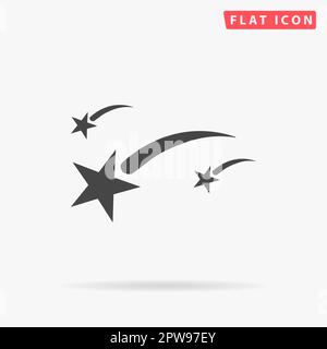 Meteor. Simple flat black symbol with shadow on white background. Vector illustration pictogram Stock Vector