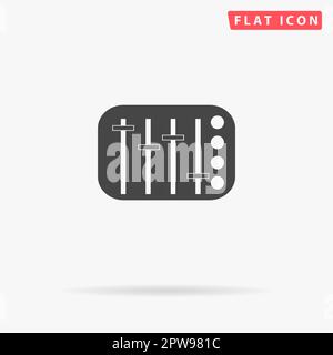 Sound Mixer Console. Simple flat black symbol with shadow on white background. Vector illustration pictogram Stock Vector