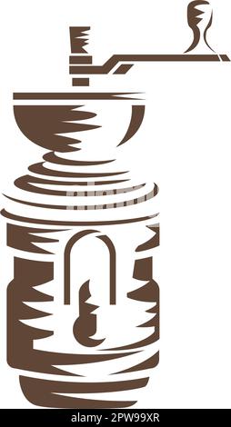 Coffee Grinder and Coffee Mill Silhouette Stock Vector