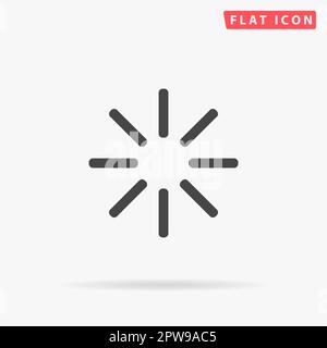 Waiting, Streaming, Buffering, Play, Go. please wait. Simple flat black symbol with shadow on white background. Vector illustration pictogram Stock Vector