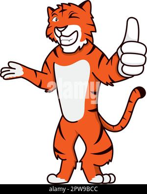 Humbly and Friendly Tiger Recommending Gesture Stock Vector