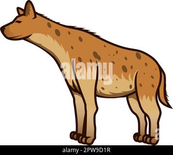 Detailed Hyena with Standing Gesture Illustration Stock Vector