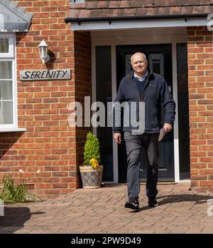 Ingatestone, UK. 29th Apr, 2023. Blackmore Essex 29th Apr 2023 Sir Iain Duncan Smith MP campaiging for the conservatives in Blackmore Essex for the forthcoming local council elections. Credit: Ian Davidson/Alamy Live News Stock Photo