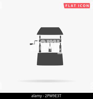 Water Well. Simple flat black symbol with shadow on white background. Vector illustration pictogram Stock Vector