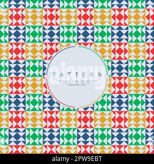 Colorful square diamond triangle seamless pattern. Fun geometric box pattern. Stock Vector