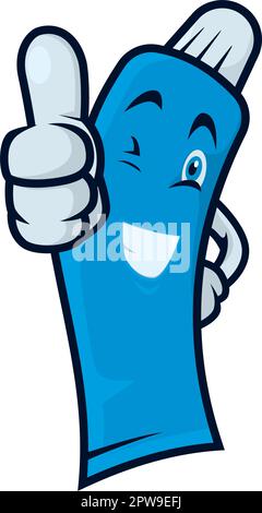 Humbly and Friendly Toothpaste Recommending Gesture Stock Vector