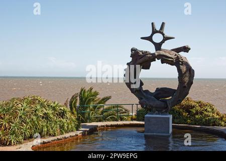 La lucha en honor a los caídos en el mar (Monument to the Fallen at Sea), the monument in Plaza Virgilio, Montevideo, Uruguay Stock Photo