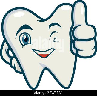 Humbly and Friendly Tooth Recommending Gesture Stock Vector