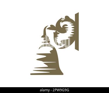 Old Ship Bell with Silhouette Style Stock Vector